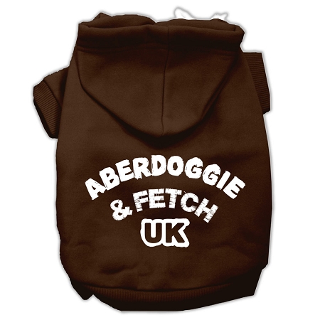 Aberdoggie UK Screenprint Pet Hoodies Brown Size Sm